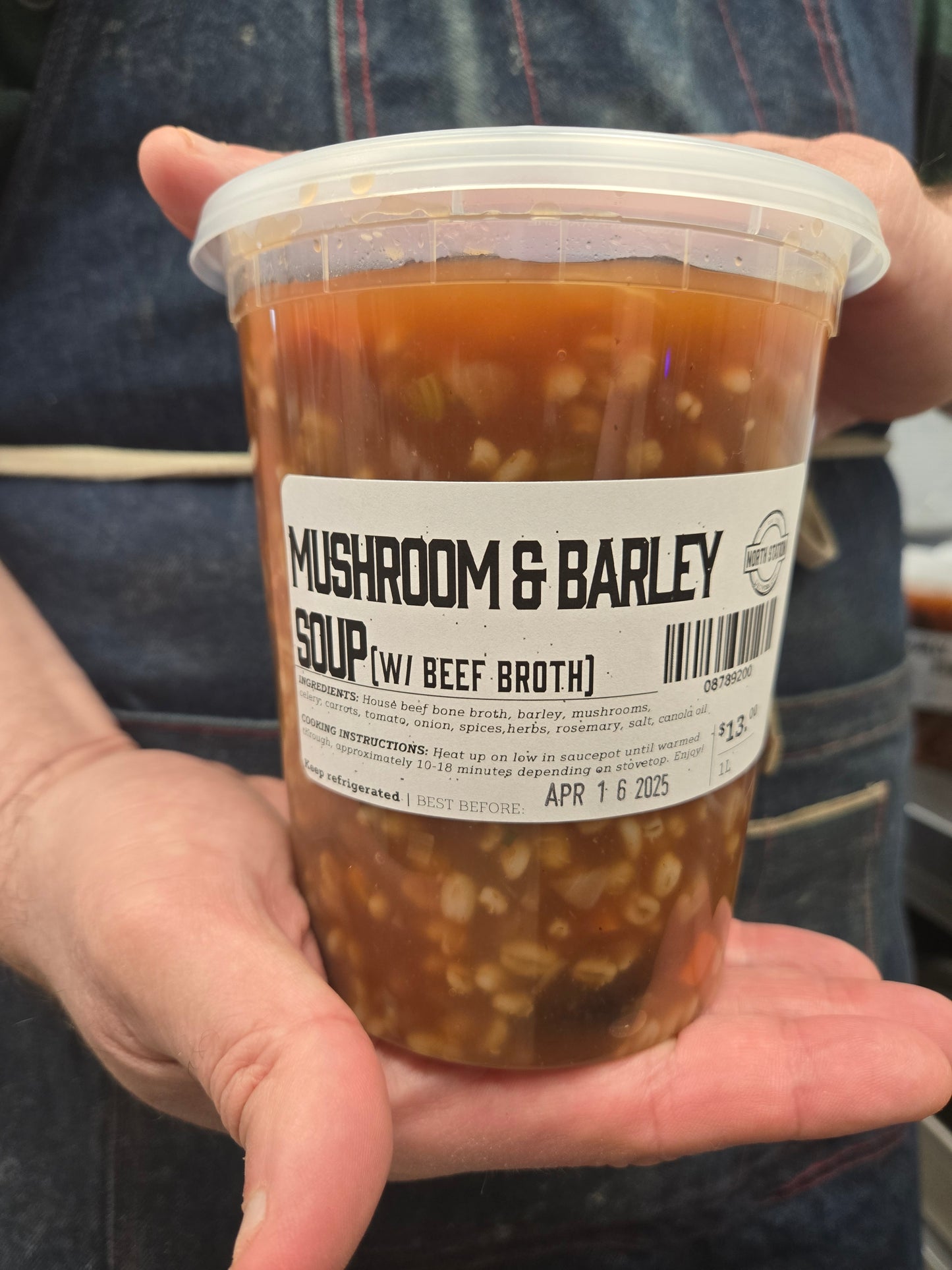 Mushroom & Barley Soup (w/ beef bone broth) (1L)
