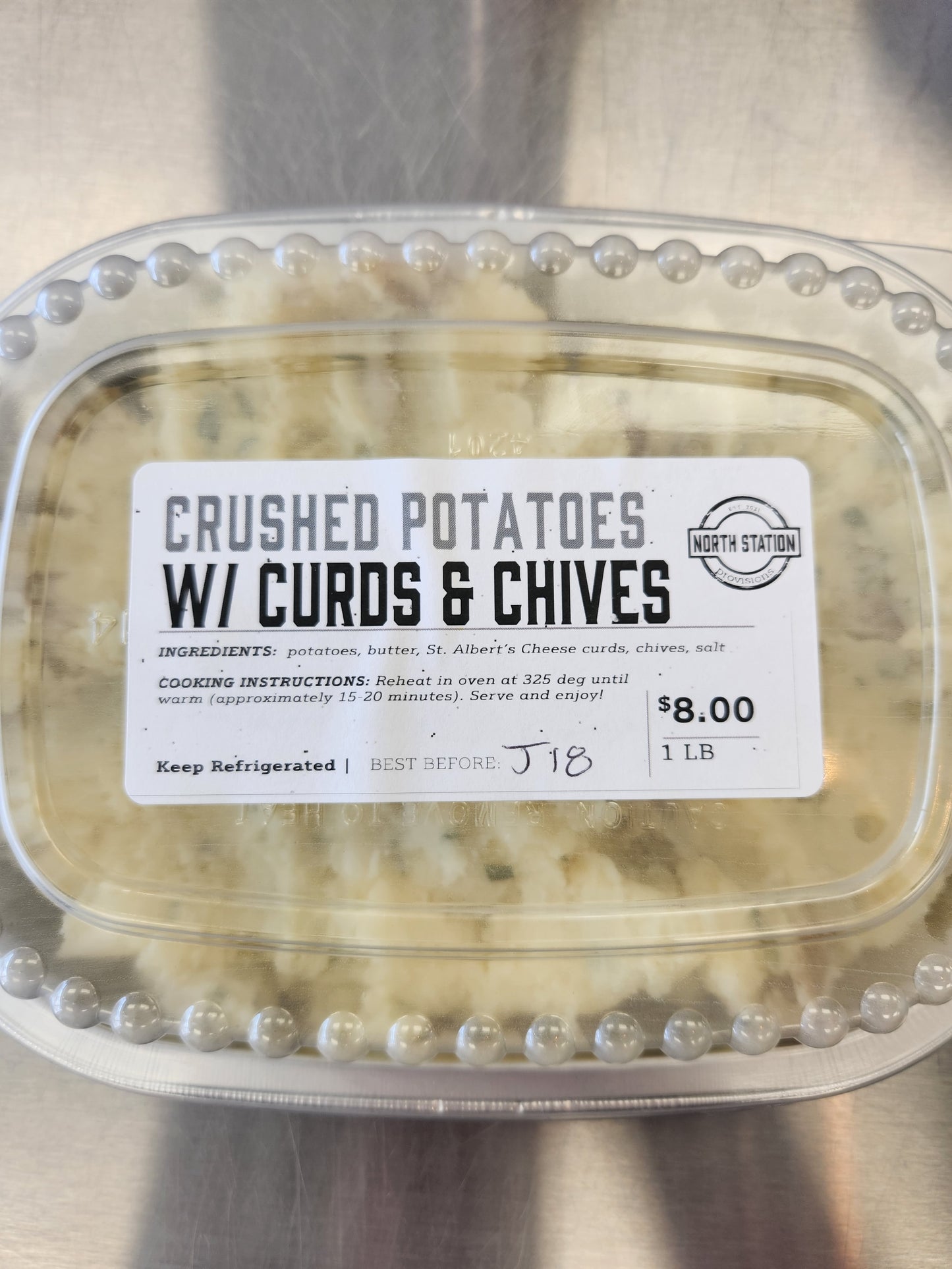 Crushed Potatoes with Curds and Chives (1 lb)