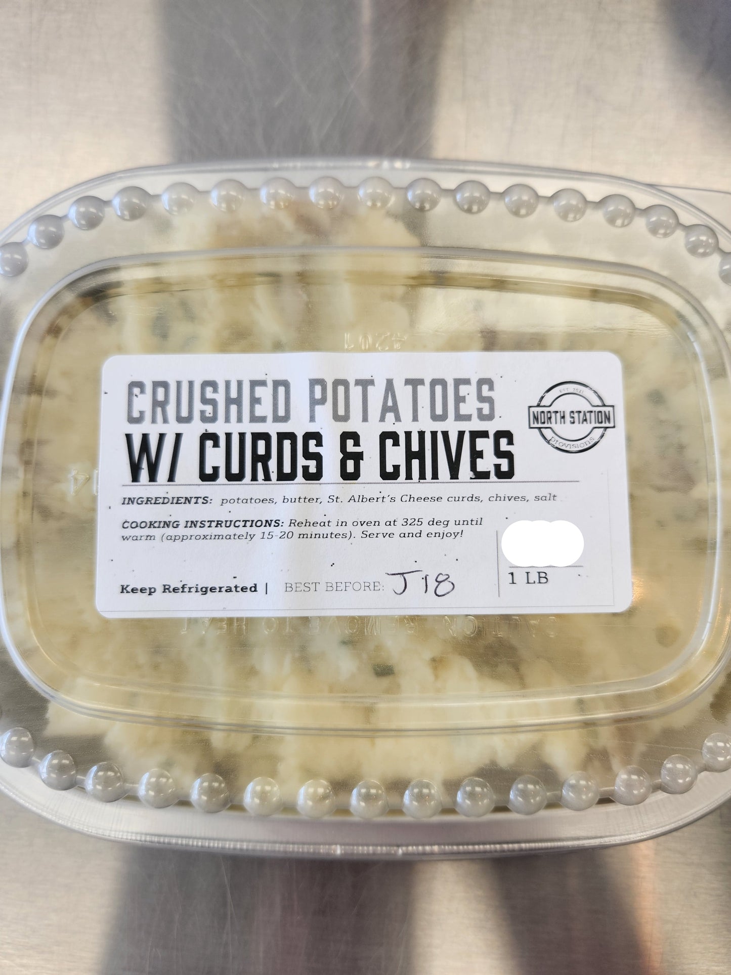 Crushed Potatoes with Curds and Chives (1 lb)