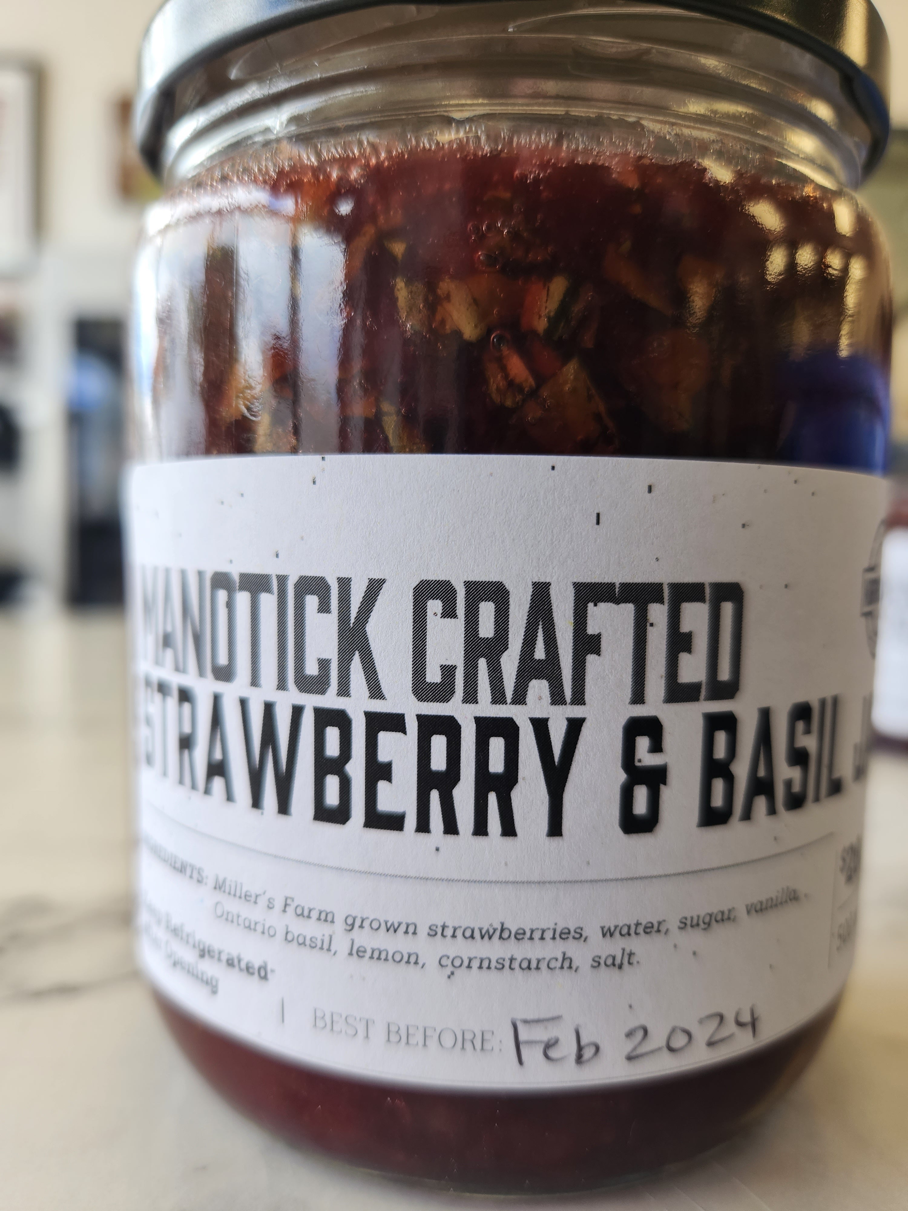 Strawberry & Basil Manotick Crafted Jam (500 ml)