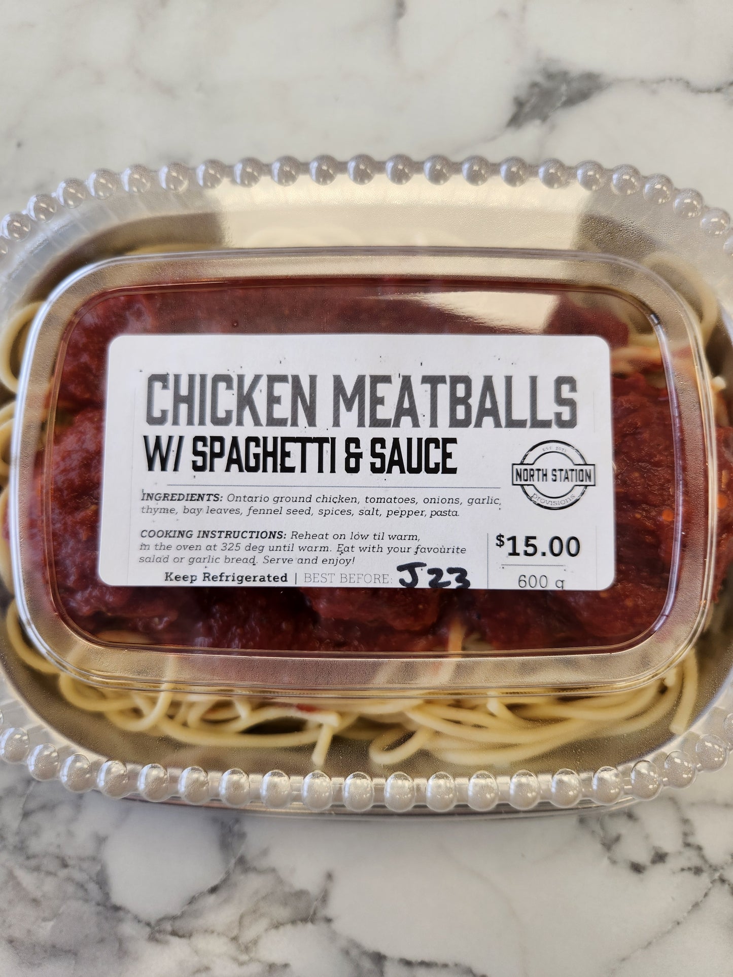 Chicken Meatballs w/ Spaghetti & Tomato Sauce (600g)-FROZEN