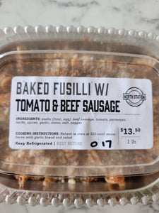 Baked Fusilli w/ Tomato & Beef Sausage (1 lb)-FROZEN