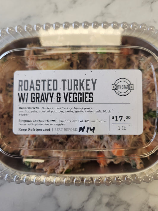 Roasted Turkey W/ Gravy & Veggies (1lb)
