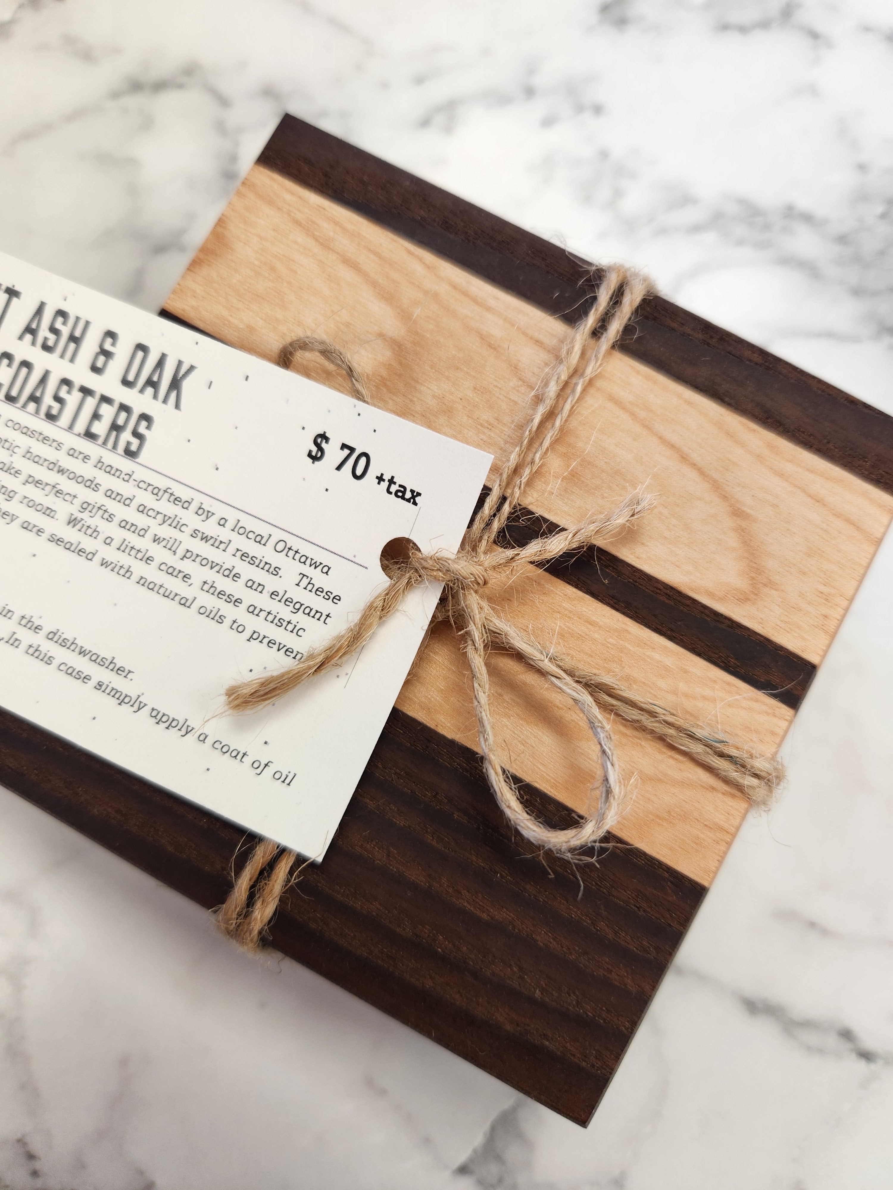 Burnt Ash & Oak Wood Coasters