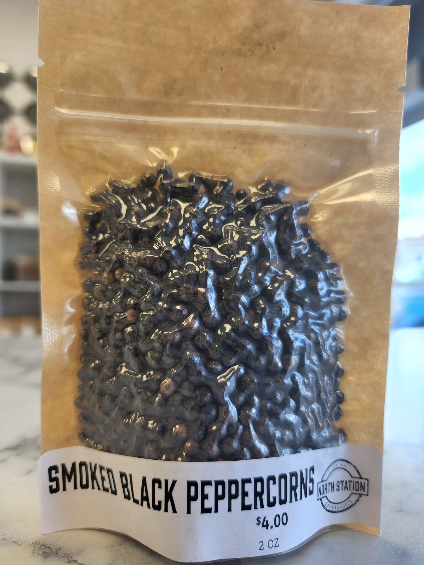 Smoked Black Peppercorns (2oz kraft bag)